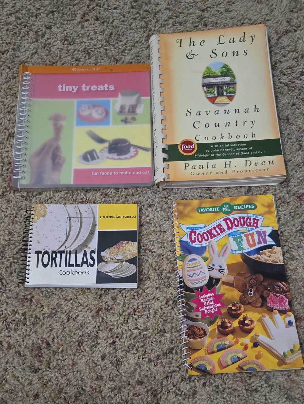 Paula Deen Savannah Country Cookbook & Assorted Spiral Cookbooks - Set Of 4